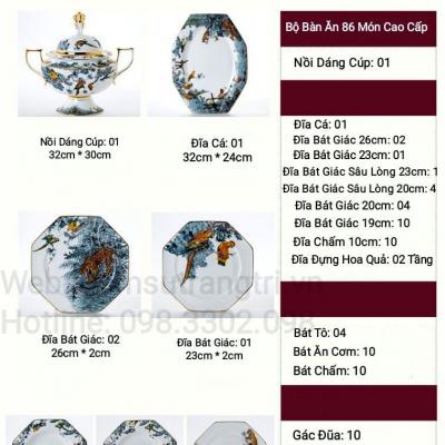 BỘ BÀN ĂN HỌA TIẾT MUÔN THÚ